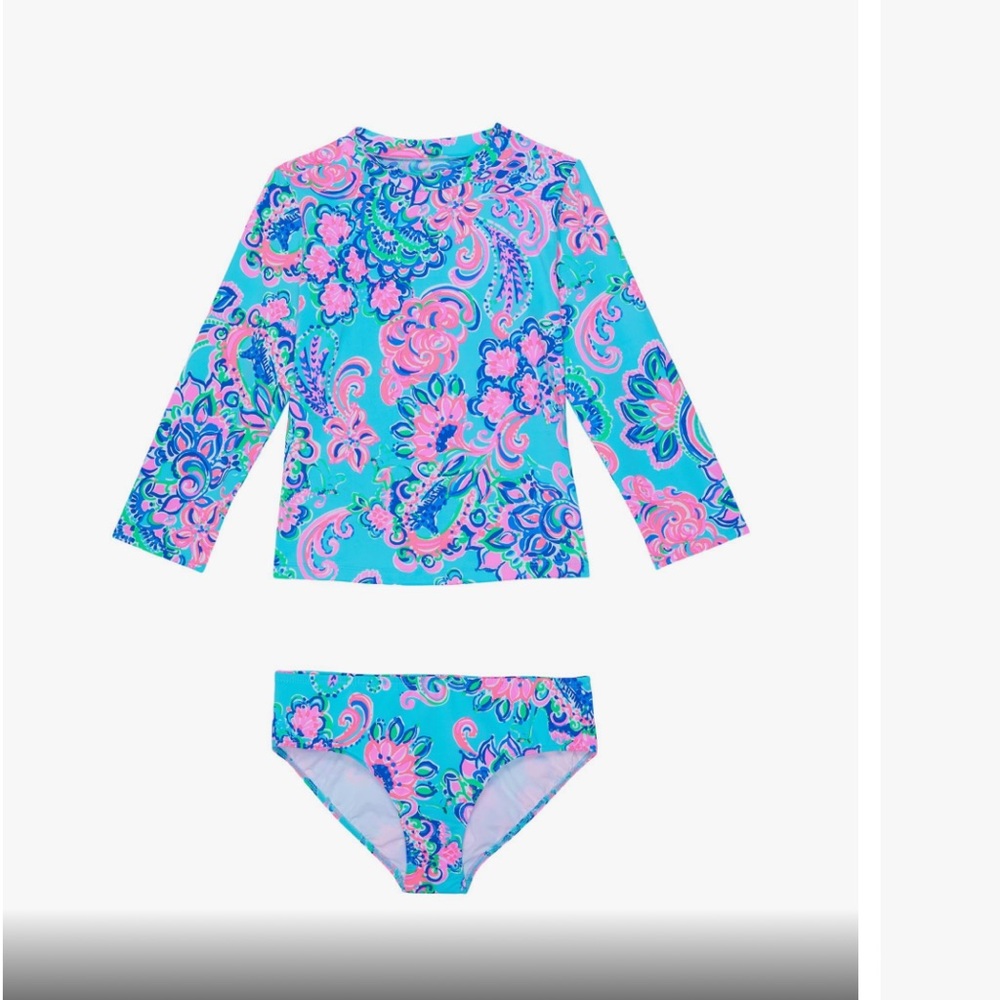 Lilly Pulitzer girls Bobby Rashguard Set Up size 7 nwt
